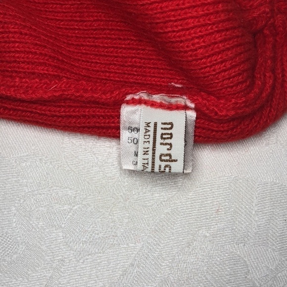 Nordstrom Vintage Infant or Toddler Santa Hat Wool Blend Red with White Brim - Picture 4 of 7